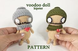 Crochet pattern Voodoo doll, hipster doll, PDF crochet pattern, DIY pattern, amigurumi pattern