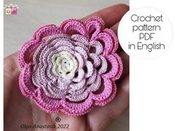 Flower crochet pattern , Multilevel flower crochet pattern , crochet motif , crochet flower pattern , crochet wall decor