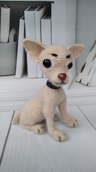 Order. Cute toy Terrier puppy, crochet dog, gift love dog
