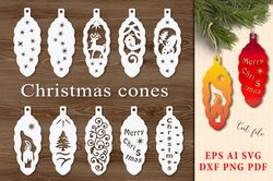 Christmas cones. Christmas decorations. Files to be cut/SVG