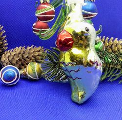 Soviet Vintage Glass Christmas tree toy Parrot.Xmas tree toy USSR