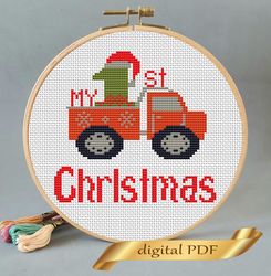 Christmas pattern pdf cross stitch, Easy embroidery  my 1st Christmas
