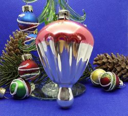 Soviet Vintage Christmas Glass toy Parachute. Xmas tree toys USSR