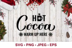Hot cocoa bar sign. Christmas SVG. Hot chocolate station.