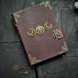 Actual grimoire for sale Locked witch journal Big spell book old Grimoire journal practical Complete wicca wiccan pagan