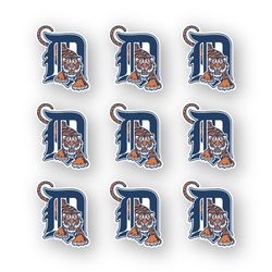 Detroid Tigers Mascot Logo Stickers Set of 9 by 2 inches  Car Truck Window Laptop Case MLB Team
