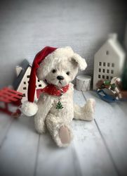 Christmas toy puppy/teddy puppy/teddy dog/cute puppy/puppy handmade toy/Christmas gifts/handmade gift/collection toys