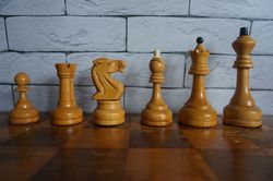 Old wooden Tournament Grandmaster Chess USSR Vintage Russian Soviet set 45x45