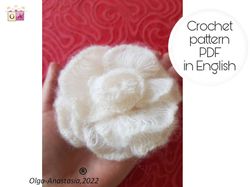 Flower crochet pattern , Mohair yarn roses , crochet roses pattern , irish crochet , crochet pattern , motifs pattern .