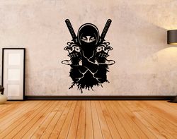 ninja warrior, japanese martial art, wall sticker vinyl decal mural art decor