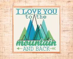 I love you to the Mountain and back Cross stitch pattern Modern cross stitch Mountain nursery cross stitch PDF