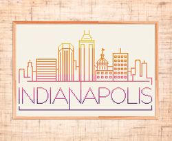 Indianapolis cross stitch pattern Easy cross stitch Modern cross stitch City cross stitch PDF