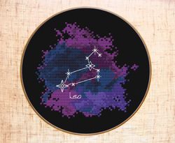 Leo Constellation Cross stitch pattern Zodiac sign cross stitch Galaxy Star cross stitch Astrology sign