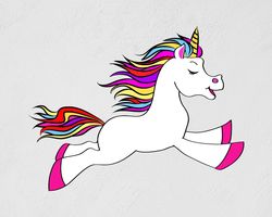 The Magical Unicorn Is A Fairy Fantastic Character Rainbow Unicorn Children's Room Wall Sticker Vinyl Decal Mural