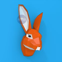 DIY Rabbit Head 3D model template Papercraft PDF