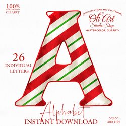 Christmas clipart. Font clipart. Alphabet Png. Design Digital Download. OliArtStudioShop