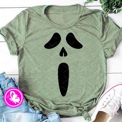 Ghost face svg Horror cry clipart Halloween shirt design Home decor Digital download