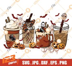 Horror Fall Coffee Svg, Halloween Coffee Png, Fall Latte png, Horror Movie Inspired Coffee, Sublimation Design Png, Pump