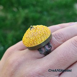 Large ring Big ring Huge ring Hand made ring Polymer clay ring Unusual ring One of a kind ring Oversized ring