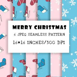 New year, christmas endless seamless pattern for gifts, wrapping paper and Scrapbooking, Printable , Textile
