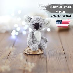 Miniature Koala bear CROCHET PATTERN PDF, amigurumi Koala teddy, crochet stuffed mini toys, pet for Blythe