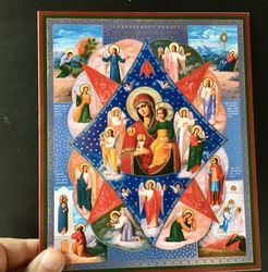 The Mother of God is the Unburnt Bush | Gold and silver foiled icon on wood | Size: 8 3/4"x7 1/4"