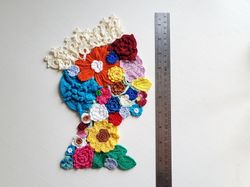 Pattern crochet, Queen Elizabeth 2 crochet portrait, Irish lace tutorial, video crochet pattern