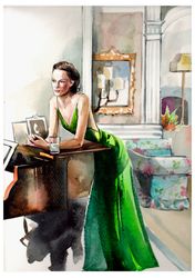 Original Watercolor Painting Keira Knightley Painting Female Painting Beautiful Woman Art Female Art