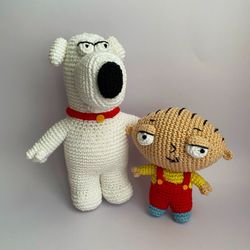 Brian and Stewie Family Guy PDF crochet pattern amigurumi