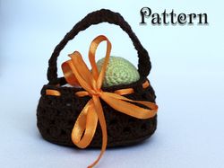 Easy crochet pattern basket with eggs, crochet ester basket pattern download