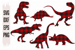 Dinosaurs Svg, Dinosaurs Buffalo Plaid Svg Files, Digital download