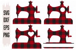 Sewing Machine Svg, Buffalo Plaid Svg Files, Digital download