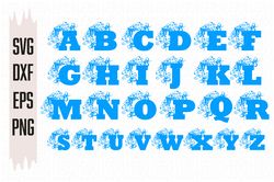Alphabet Floral Svg, Font Svg, Letter Svg, Digital download