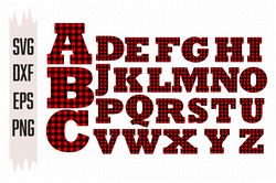Alphabet Buffalo Plaid svg, Font Svg, Letter Svg, Digital download