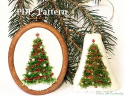 Christmas Tree Embroidery PDF Pattern Download. 3D Embroidery Beginner Tutorial. Easy Sewing Christmas Tree Decoration
