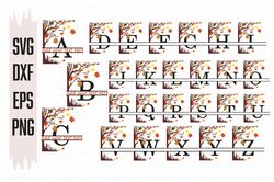 Fall Alphabet Svg, Autumn Svg, Font Svg, Letter Svg, Digital download