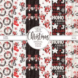 Download Seamless Patterns. Christmas Digital Paper Pack. Xmas. Winter. JPG. Digital Download. OliArtStudioShop