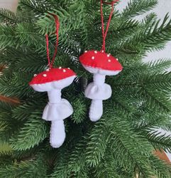 Hanging mushroom, christmas fly agaric, mushroom Figurine, christmas tree ornaments