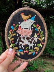 Cow cross stitch, sheep cross stitch pattern, pig cross stitch pattern, farmhoise decor, funny cross stitch