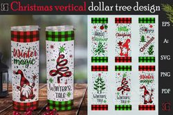 Bundle of Christmas vertical dollar tree in a plaid/Vector