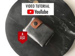 Leather Flap Card Wallet small size Pattern PDF / video tutorial