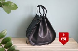 Digital file pattern/ template leather drawstring bucket bag PDF