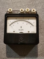 1967 Pointer Voltmeter AC DC USSR Soviet panel voltage meter 600V original