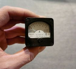 Small pointer ammeter 0-10A DC USSR Soviet panel device current meter 1971