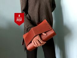 Digital file pattern/ template leather hand purse bag, PDF file