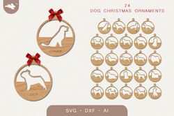 Christmas dog ornaments svg, Christmas laser cut files