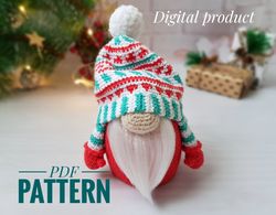Christmas crochet gnome pattern, Amigurumi toy pattern, Santa gnome Pattern, amigurumi Christmas gnome