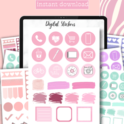 digital stickers goodnotes stickers for digital planner, pre-cropped & png