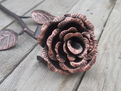 Hand forged metal rose, Steel rose, Iron flower, Metal sculpture, Wrought iron, 6th Anniversary gift, Mother's Day gift