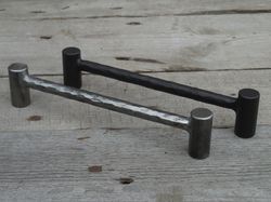 160 mm hand forged drawer pull type 7, 6 5/16'' pull handle, 6.3 in, wrought iron, cabinet cupboard wardrobe kitchen